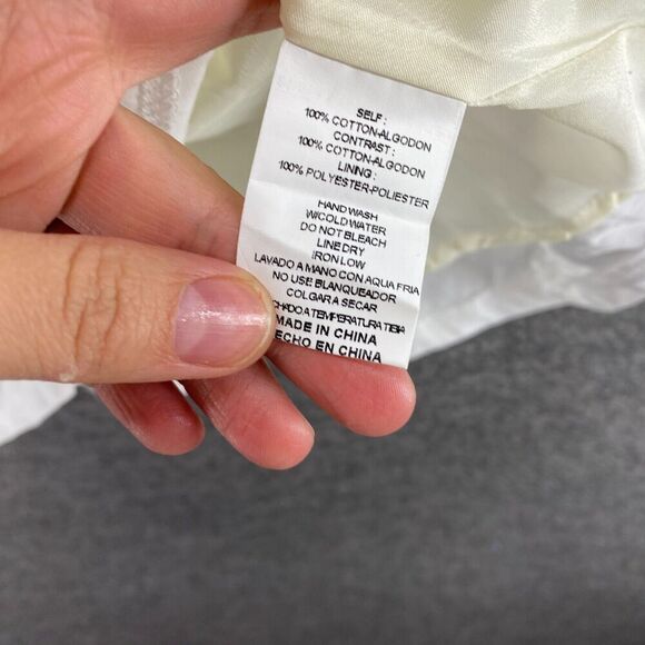 New &Merci Dress Women L Large White Striped Shift Short Lined Short Sleeve - Picture 9 of 12